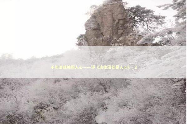 千年法脉烛照人心——评《法律深处是人心》_2