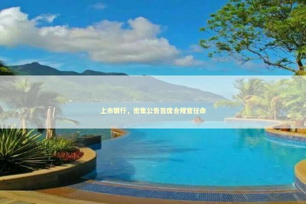 上市银行，密集公告首席合规官任命