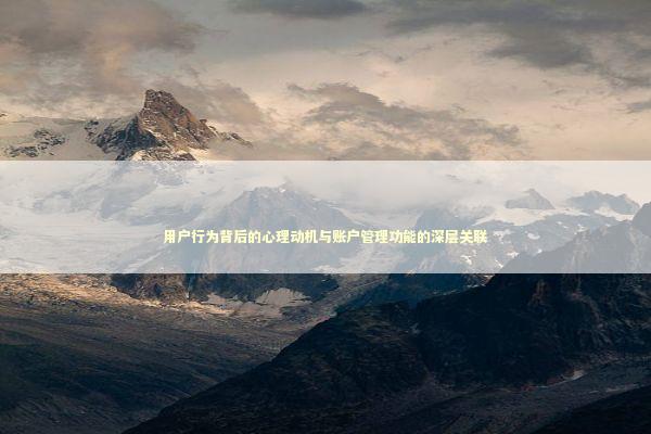 用户行为背后的心理动机与账户管理功能的深层关联